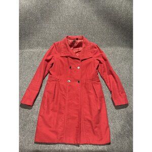 MNG BY Mango Coat Women’s Size Medium Red Long Sleeve Full Length